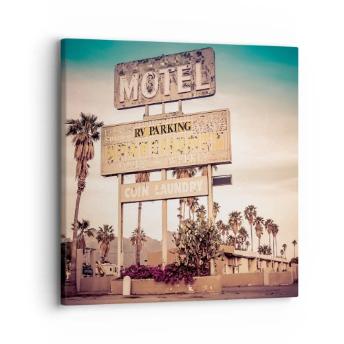 Quadro em tela - O tempo parou aqui - 30x30 cm