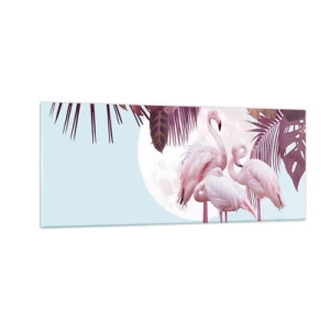 Quadro em vidro - Três graças de pássaros - 100x40 cm