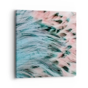 Quadro em tela - Penugem safira-rosa - 40x40 cm