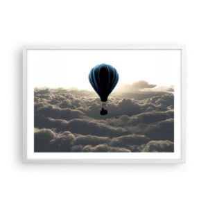 Pôster em moldura branca - Andarilho acima das nuvens - 70x50 cm
