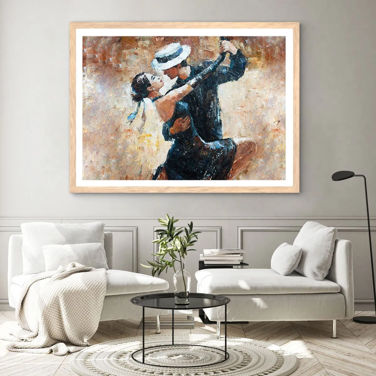 Pôster com moldura de carvalho claro - A la Rudolf Valentino - 100x70 cm