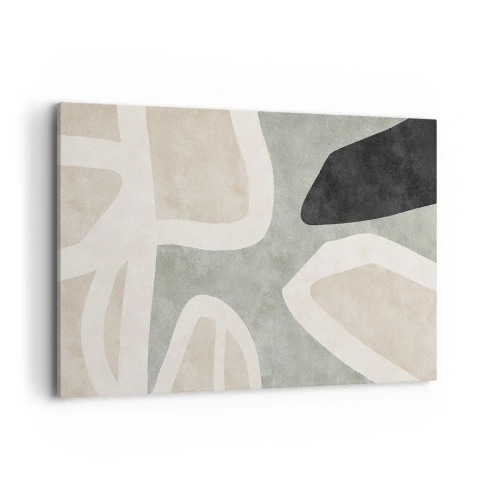 Quadro em tela - Composição com motivo preto - 100x70 cm