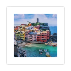 Pôster - Cidade mágica mediterrânea - 30x30 cm