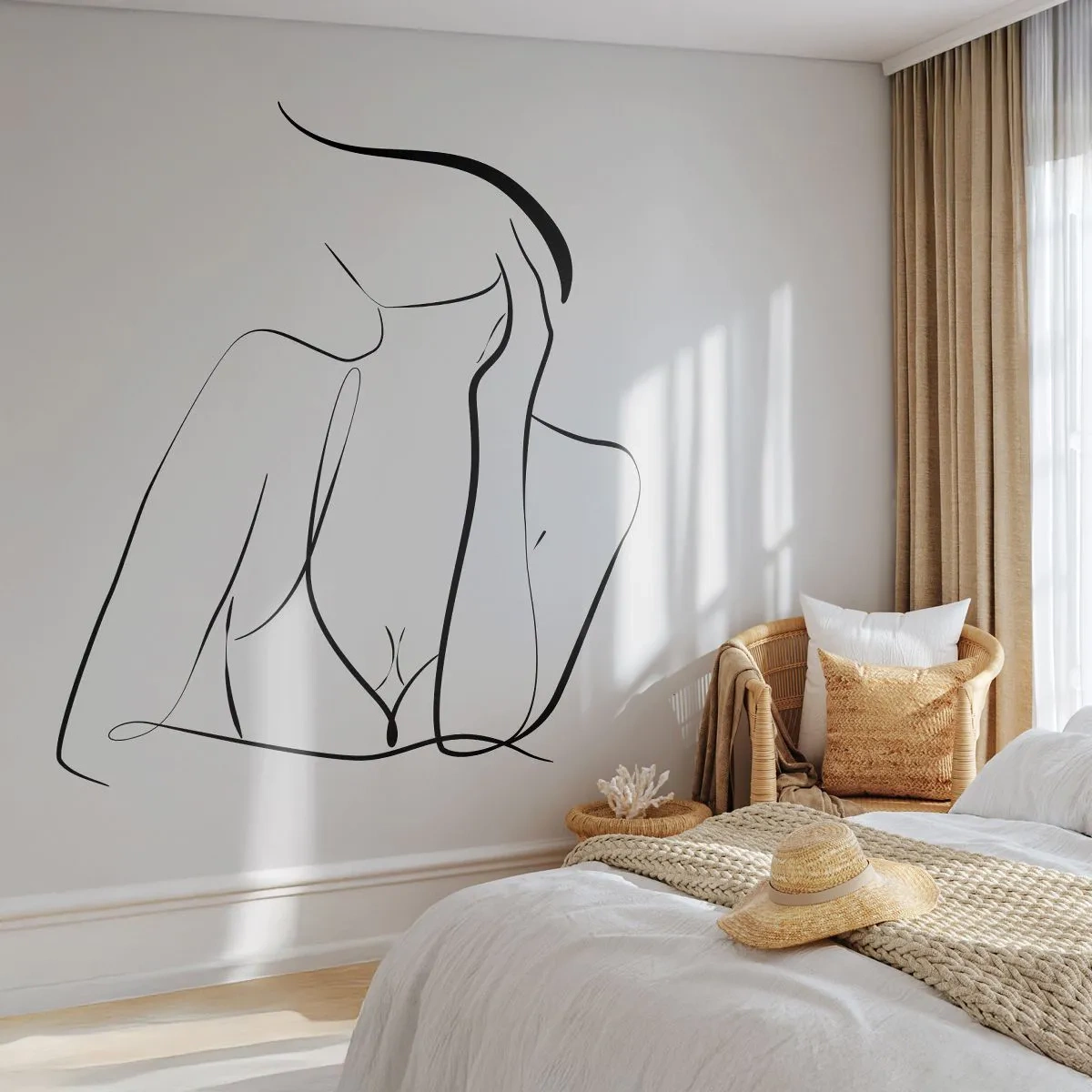 Papel de Parede Autocolante Deluxe Sticker - Na onda dos sonhos - Mulher, Gráficos, Pedaço - 300x210 cm