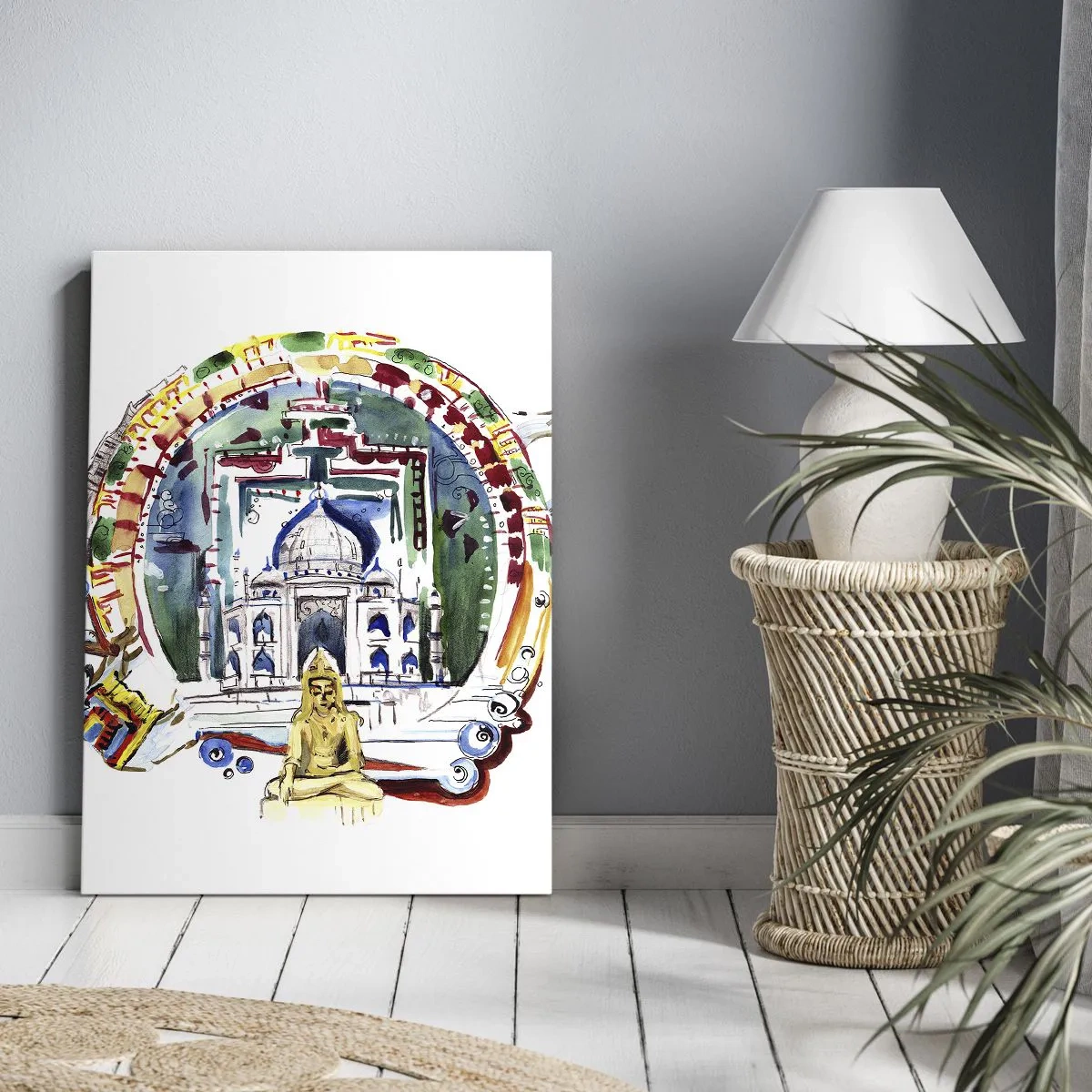 Quadro em tela - O equilíbrio hindu do mundo - 70x100 cm