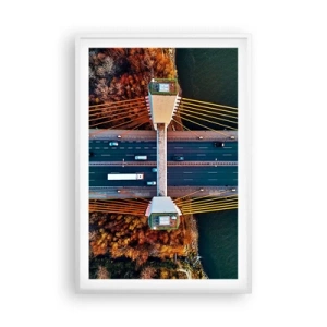 Pôster em moldura branca - Além das águas, além das florestas - 61x91 cm