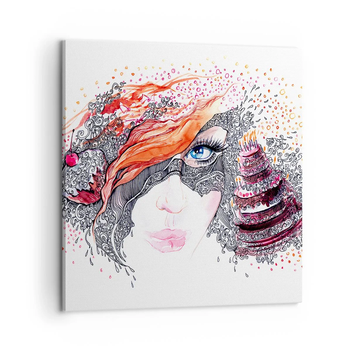 Quadro em tela - Com ela, todos os dias são dias de festa - 60x60 cm