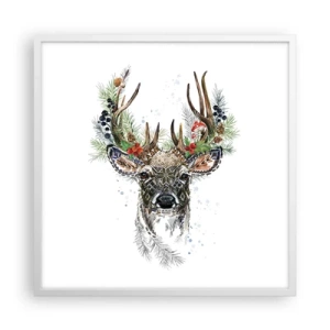 Pôster em moldura branca - Num manto festivo - 60x60 cm