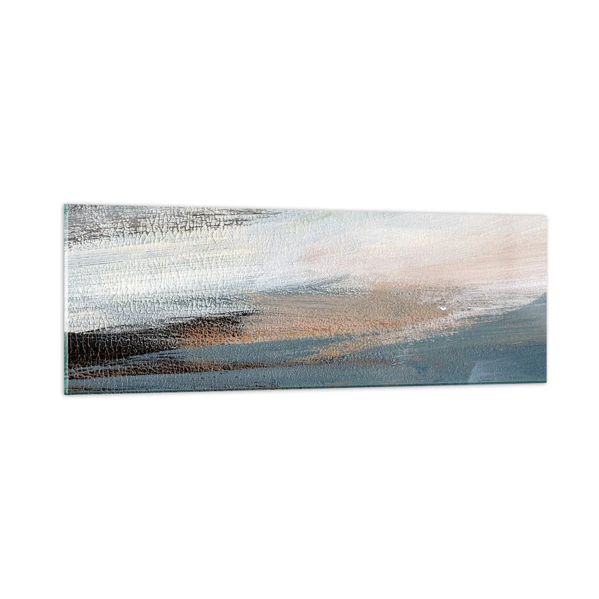 Quadro em vidro - Abstração: paisagem do norte - 90x30 cm