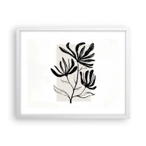 Pôster em moldura branca - Esboço para o herbário - 50x40 cm