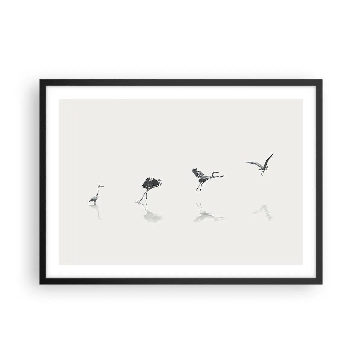 Pôster com moldura preta - Quatro passos simples - 70x50 cm