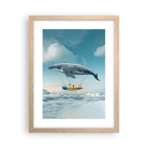 Pôster com moldura de carvalho claro - Por que não? - 30x40 cm