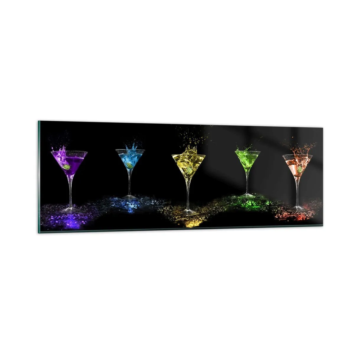 Quadro em vidro - Cores da alegria no vidro de cristal - 90x30 cm