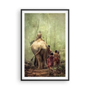 Pôster com moldura preta - Novo Livro da Selva - 61x91 cm