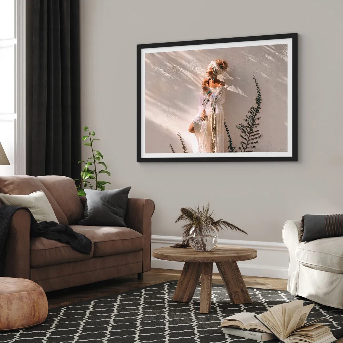 Pôster com moldura preta - O sol e a garota - 91x61 cm