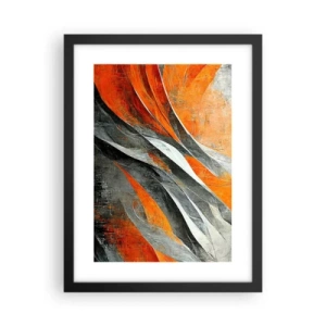 Pôster com moldura preta - Calor e frio - 30x40 cm