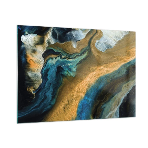 Quadro em vidro - Azul – amarelo – influências mútuas - 100x70 cm