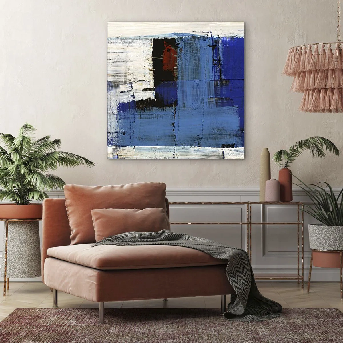 Quadro em tela - O segredo do azul - 70x70 cm