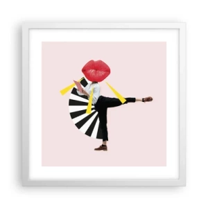 Pôster em moldura branca - Arte pop surreal - 40x40 cm