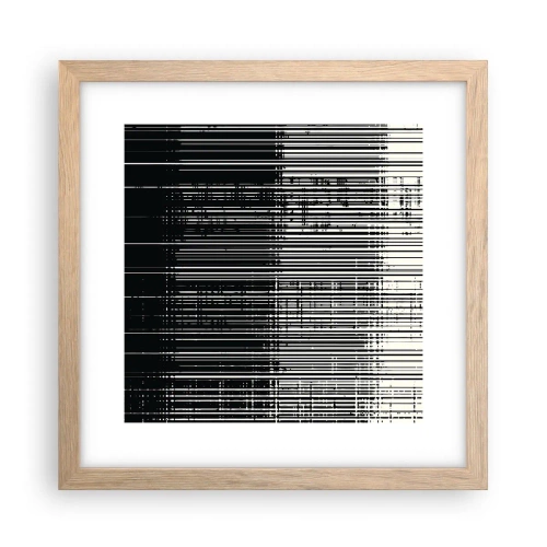 Pôster com moldura de carvalho claro - Ondas e vibrações - 30x30 cm