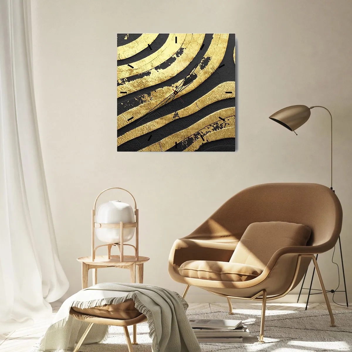 Relógio de parede - Relógio em vidro - Tudo flui - 30x30 cm