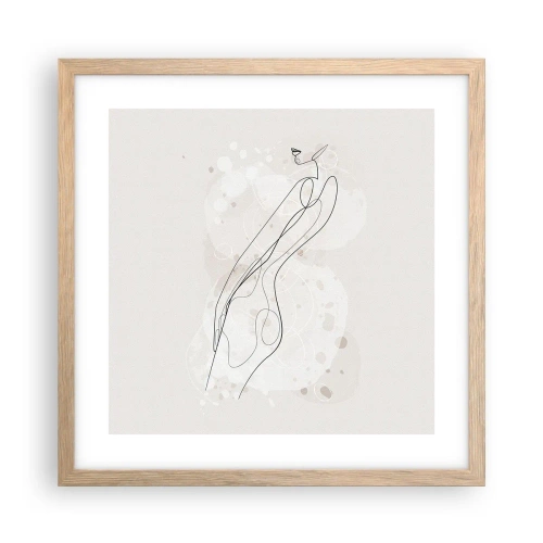 Pôster com moldura de carvalho claro - Errar o olhar - 40x40 cm