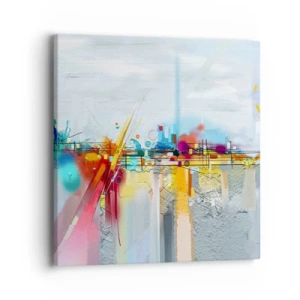 Quadro em tela - Ponte da alegria sobre o rio da vida - 40x40 cm