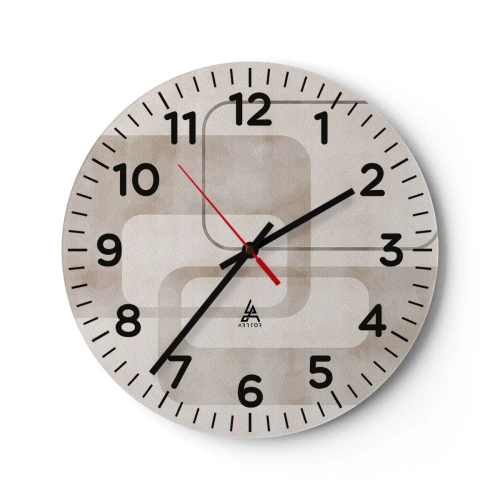 Relógio de parede - Relógio em vidro - Argamassa geométrica - 30x30 cm