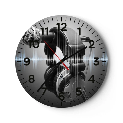 Relógio de parede - Relógio em vidro - Ainda pode-se ouvir o canto - 30x30 cm