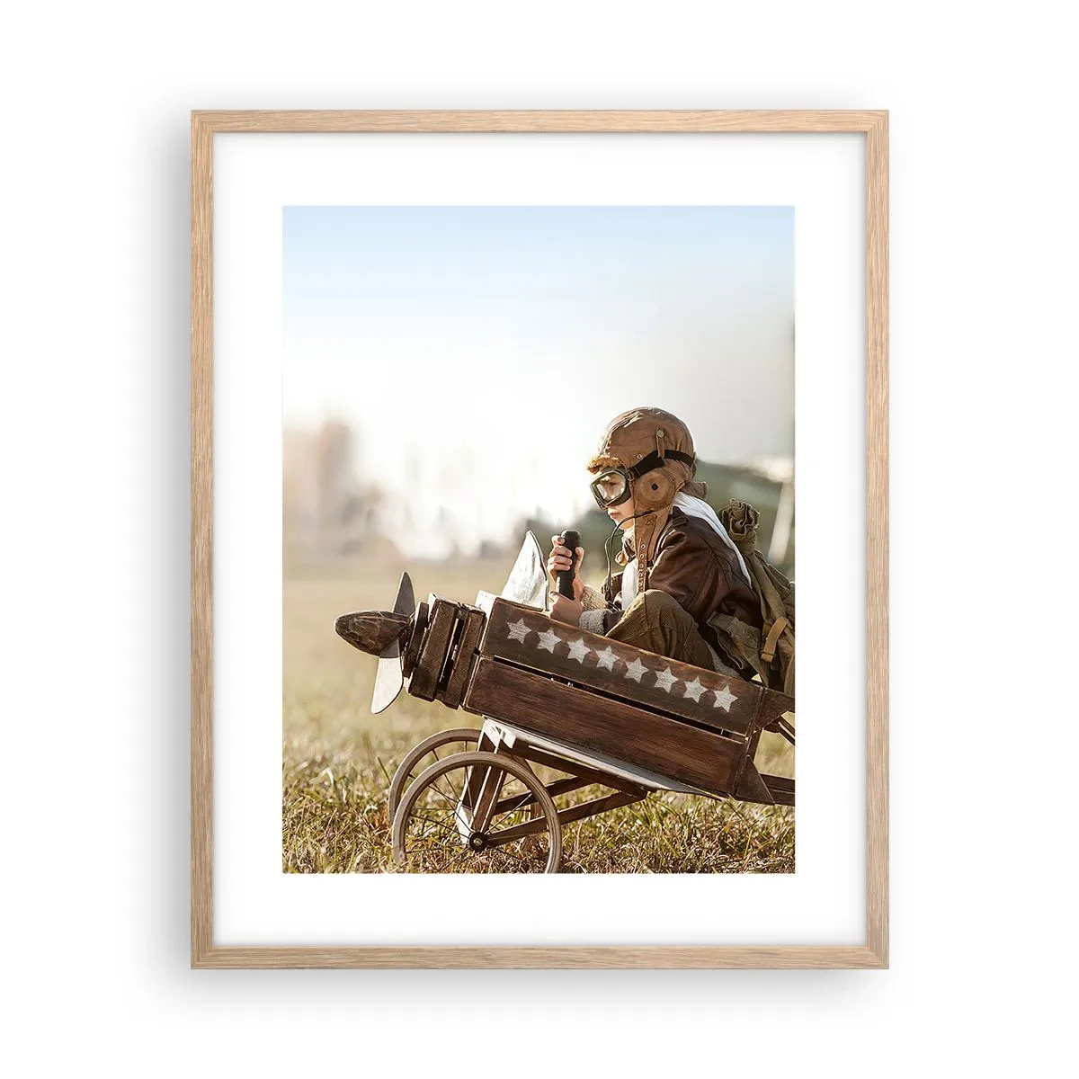 Pôster com moldura de carvalho claro - O início rumo a um sonho - 40x50 cm