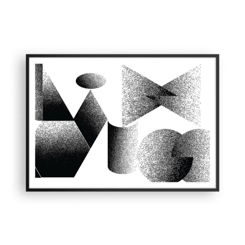 Pôster com moldura preta - Ângulos e ovais - 100x70 cm