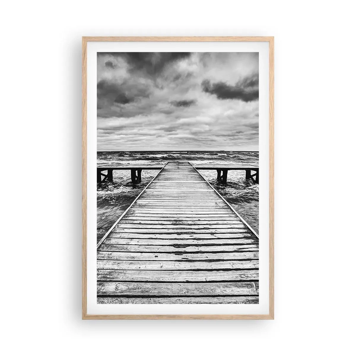 Pôster com moldura de carvalho claro - Estou à espera do vento, que vai dispersar... - 61x91 cm