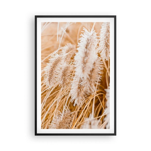 Pôster com moldura preta - O murmúrio dourado das plantas - 61x91 cm