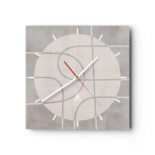 Relógio de parede - Relógio em vidro - Circular e direto - 40x40 cm