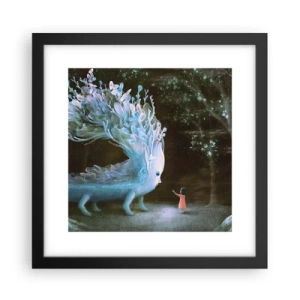 Pôster com moldura preta - Encontro fantástico - 30x30 cm