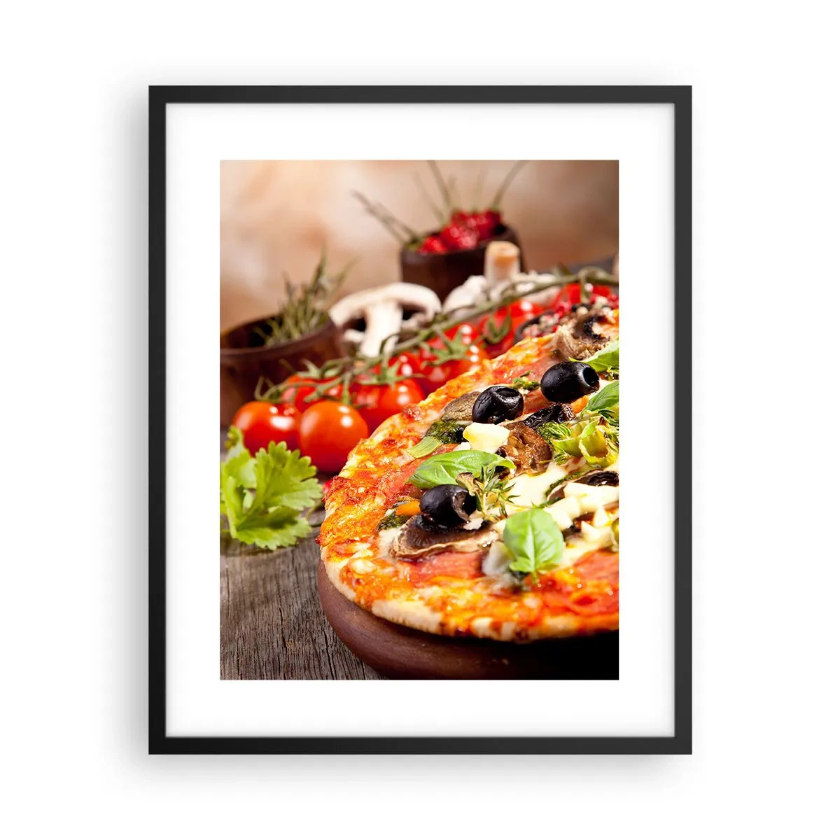 Pôster com moldura preta - Ingredientes telúricos - 40x50 cm