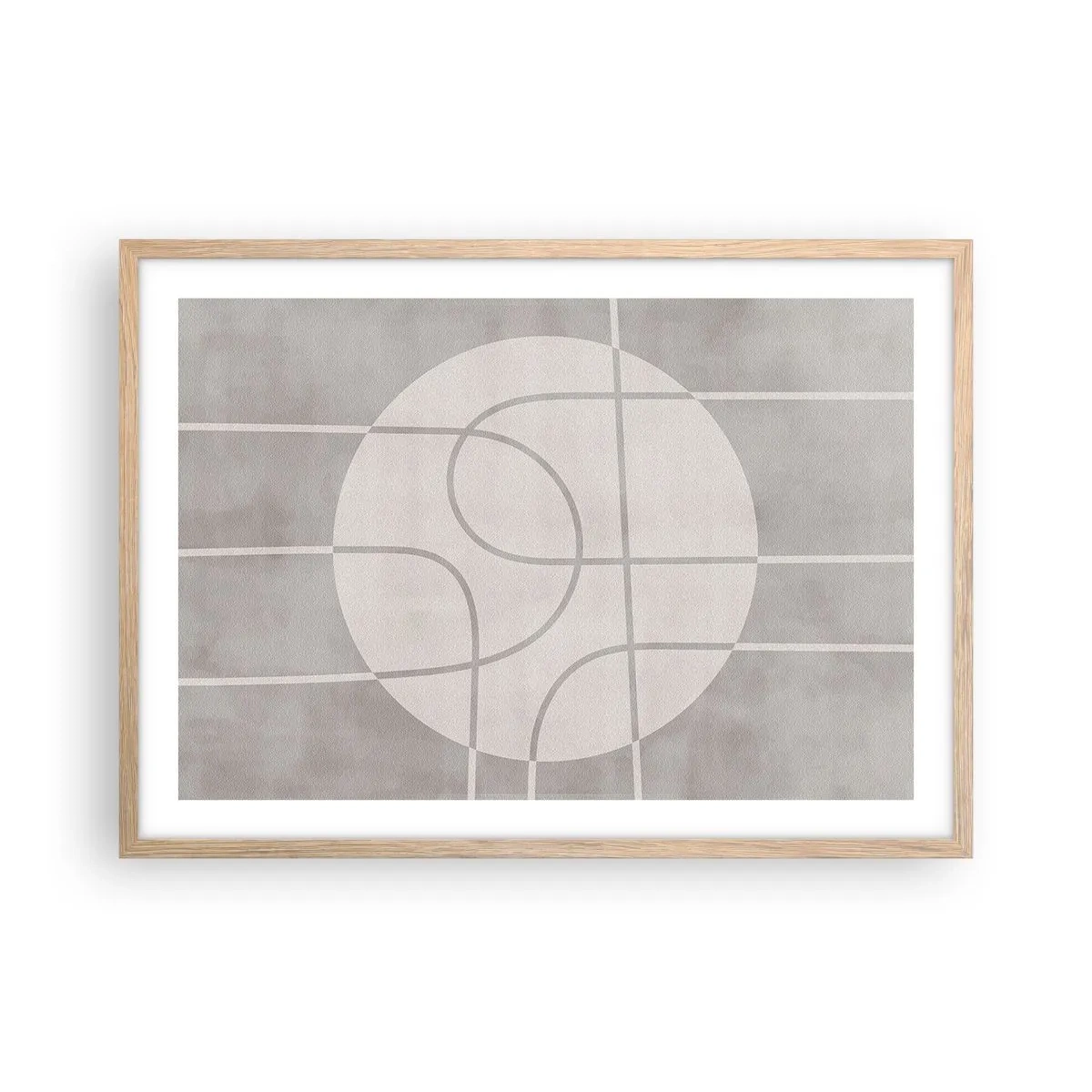 Pôster com moldura de carvalho claro - Circular e direto - 70x50 cm