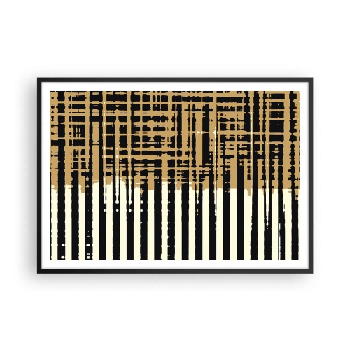 Pôster com moldura preta - Abstração arquitetónica - 100x70 cm