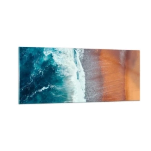 Quadro em vidro - Toque do oceano - 100x40 cm