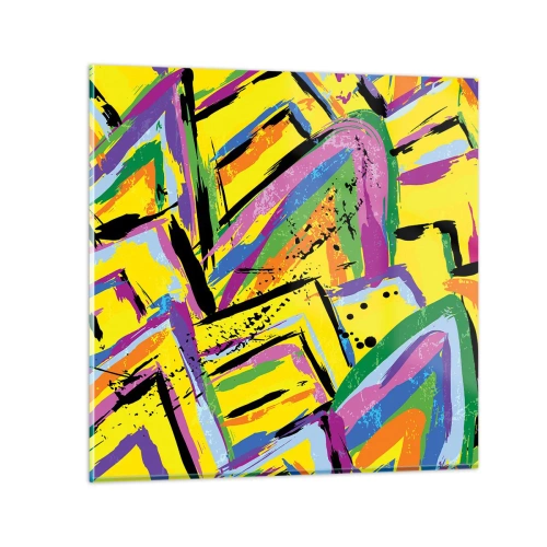 Quadro em vidro - Grito de alegria - 40x40 cm