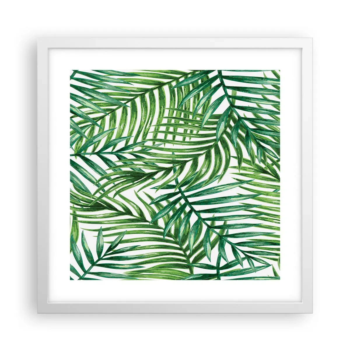 Pôster em moldura branca - Sob as folhas verdes - 40x40 cm