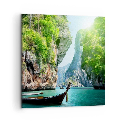 Quadro em tela - Um convite para uma viagem exótica - 50x50 cm