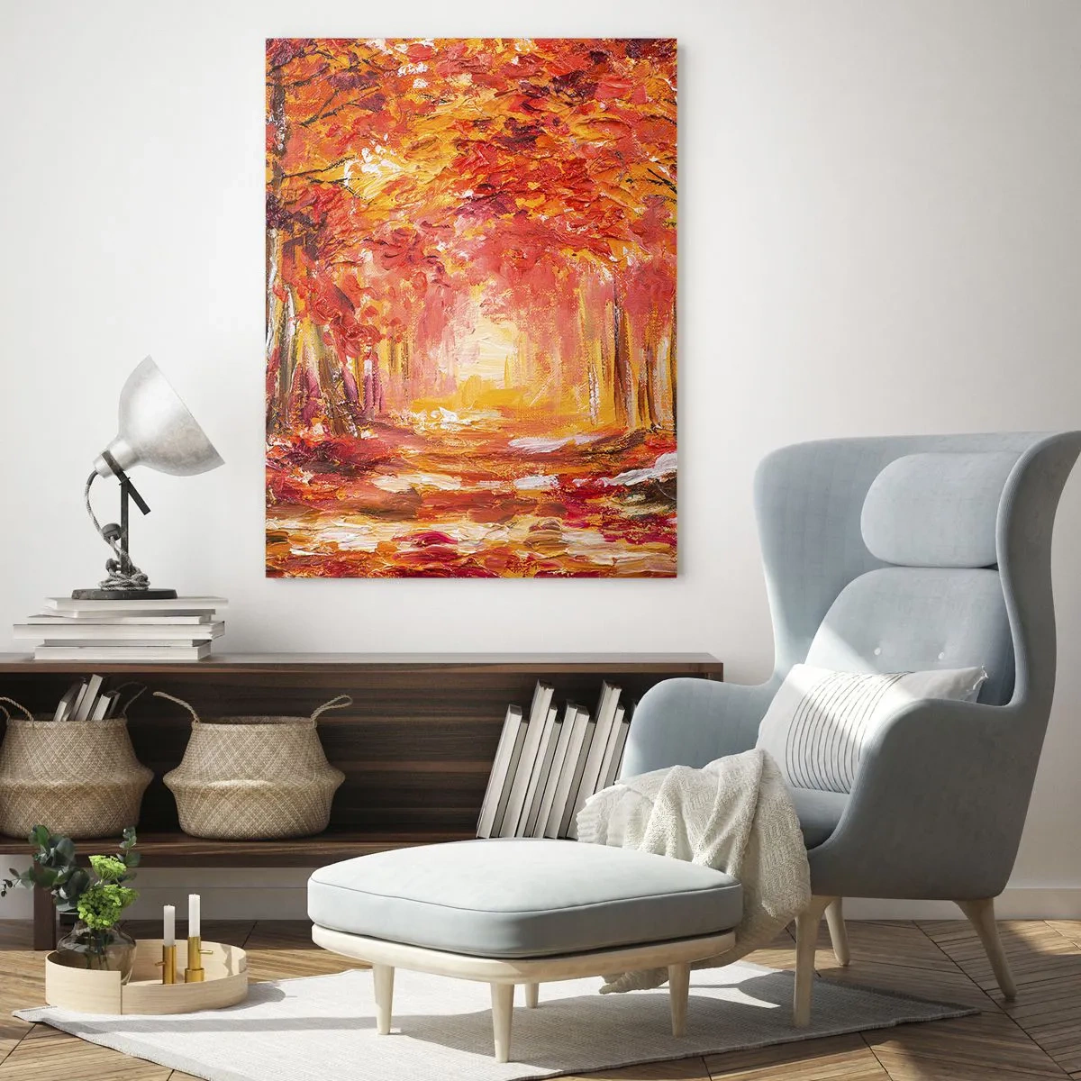 Quadro em vidro - Floresta de cobre - 80x120 cm