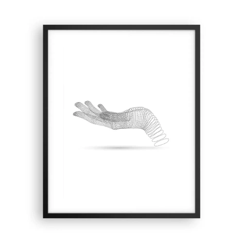 Pôster com moldura preta - Mão de mola - 40x50 cm