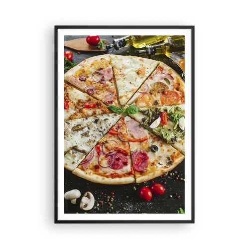 Pôster com moldura preta - Gama de sabores - 70x100 cm