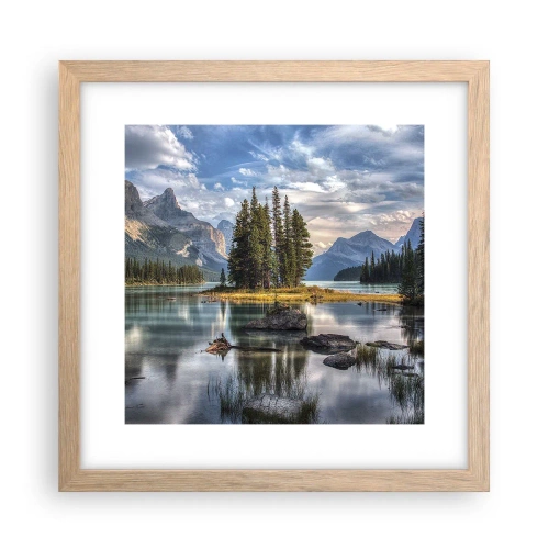Pôster com moldura de carvalho claro - Por águas grandes e límpidas… - 30x30 cm