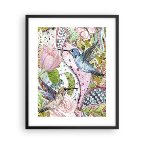 Pôster com moldura preta - Emaranhados em trepadeiras - 40x50 cm