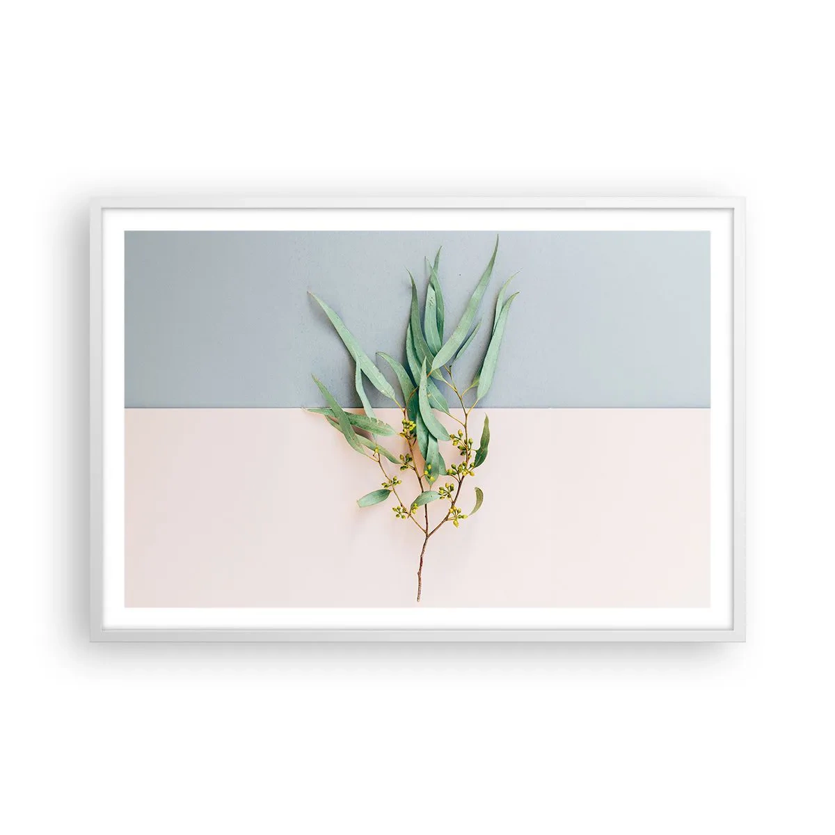 Pôster em moldura branca - Sutileza pastel - 91x61 cm