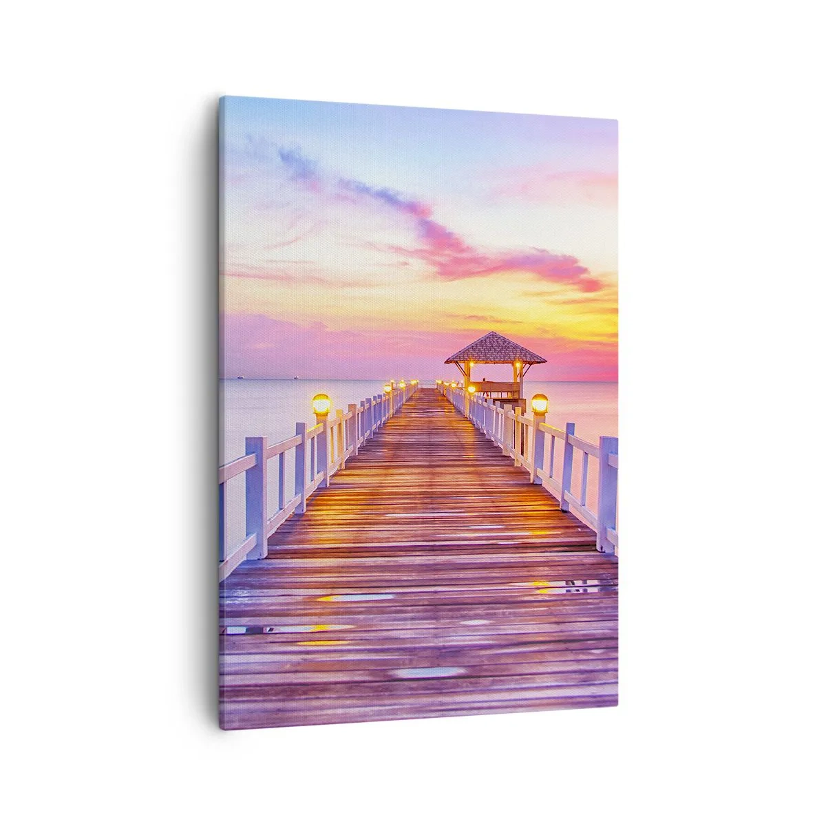 Quadro em tela - O silêncio lilás-dourado da noite - 50x70 cm