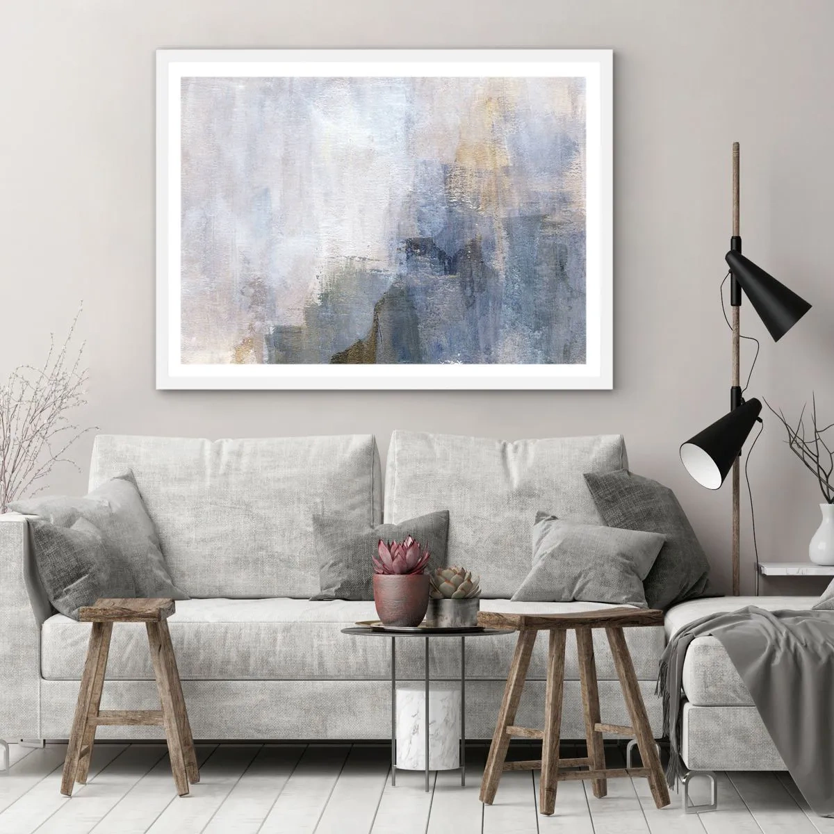 Pôster em moldura branca - Tons e acordes das cores - 91x61 cm